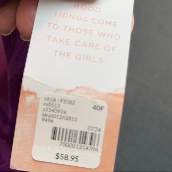 NWT Cacique Backsmoothing Lightly Lined No Wire Bra Purple 40F - Picture 5 of 9